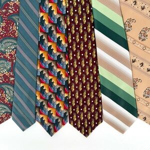 Vintage Ties for Every Day of the Week Tie Lot Dior, Bill Blass, Jerry Garcia